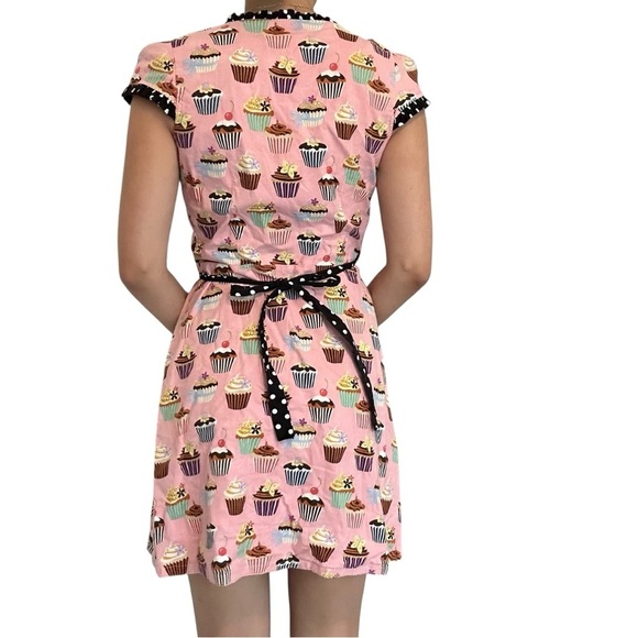 Retrolicious Mini Wrap Dress Retro 50s Vintage Cotton Dainty Kawaii Size Small - Picture 3 of 10